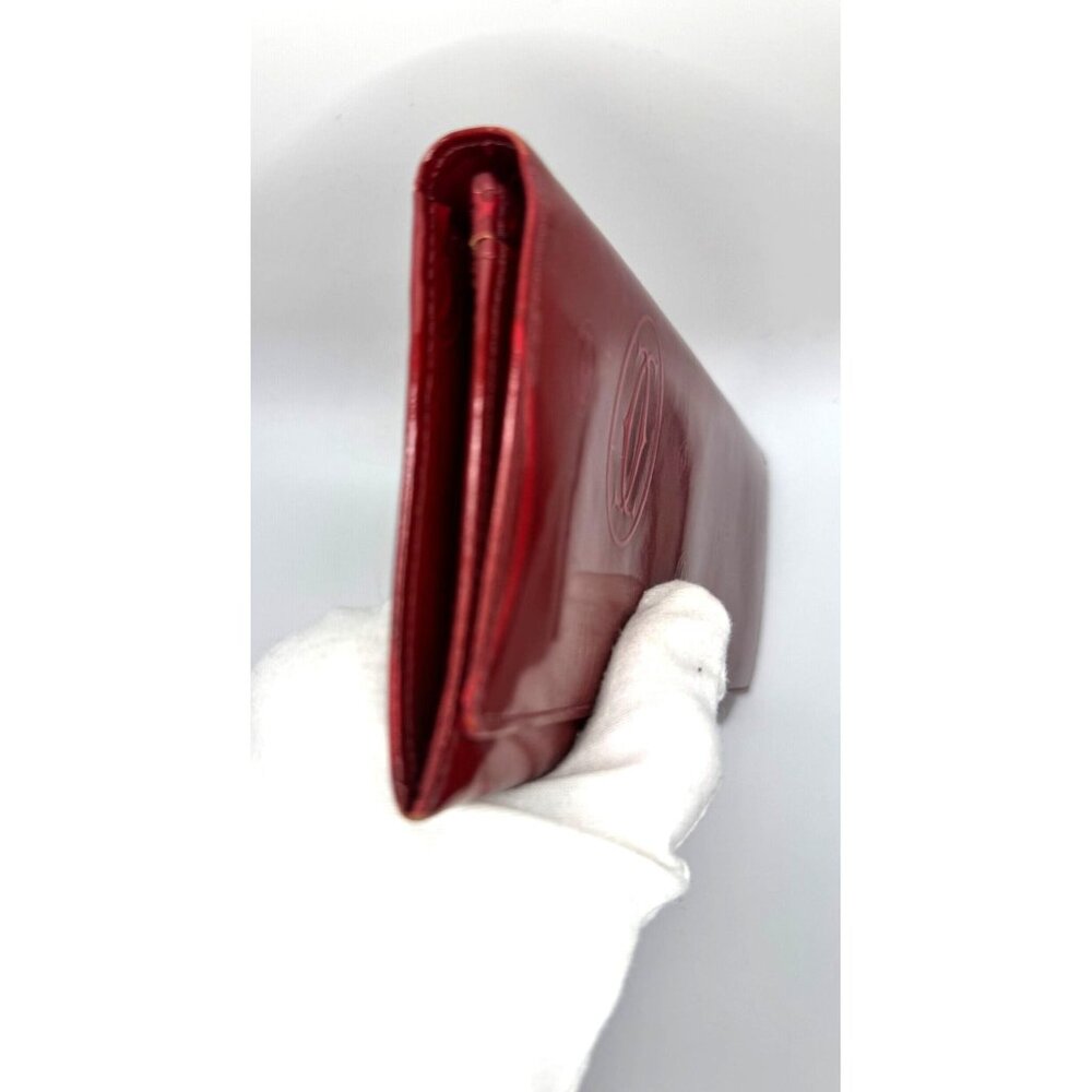 Cartier Red Monogram Leather Long Wallet With Snap Closure - Picture 7 of 16
